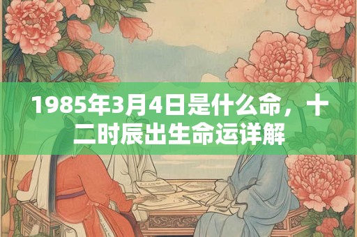 1985年3月4日是什么命，十二时辰出生命运详解