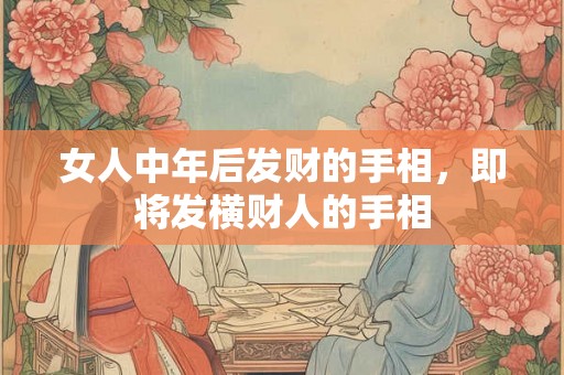 女人中年后发财的手相，即将发横财人的手相
