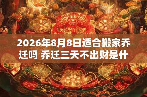 2026年8月8日适合搬家乔迁吗 乔迁三天不出财是什么意思