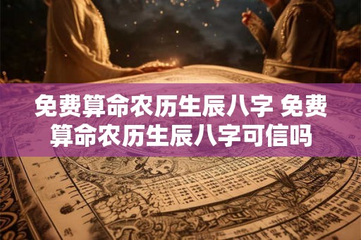 免费算命农历生辰八字 免费算命农历生辰八字可信吗