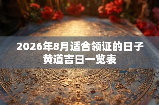 2026年8月适合领证的日子黄道吉日一览表