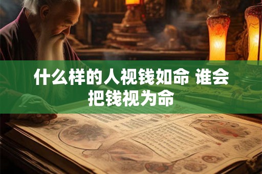 什么样的人视钱如命 谁会把钱视为命