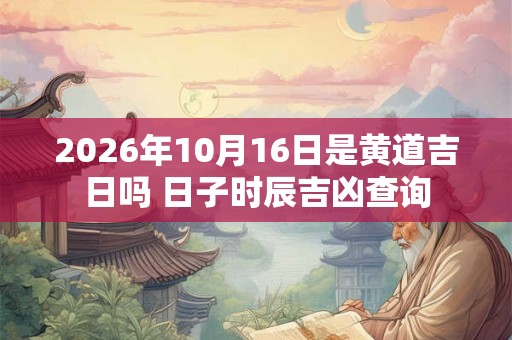2026年10月16日是黄道吉日吗 日子时辰吉凶查询