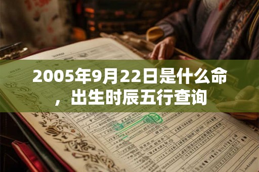 2005年9月22日是什么命，出生时辰五行查询