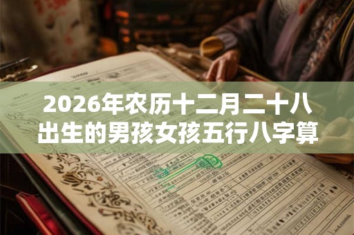 2026年农历十二月二十八出生的男孩女孩五行八字算命起名