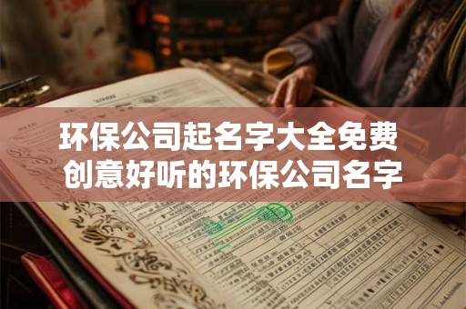 环保公司起名字大全免费 创意好听的环保公司名字