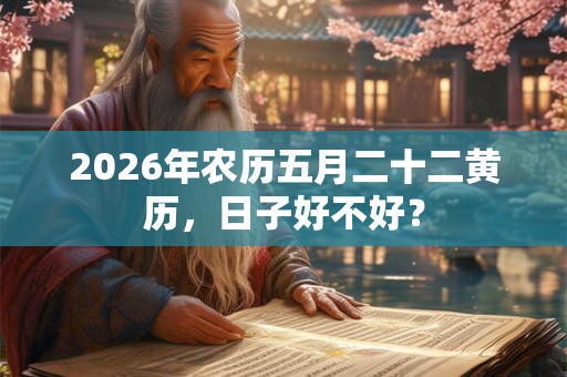 2026年农历五月二十二黄历，日子好不好？