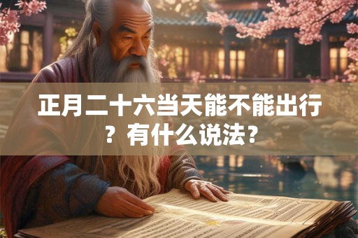 正月二十六当天能不能出行？有什么说法？