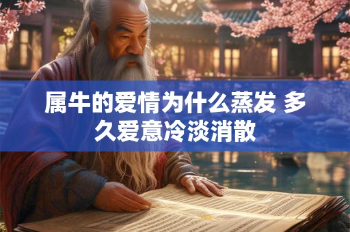 属牛的爱情为什么蒸发 多久爱意冷淡消散