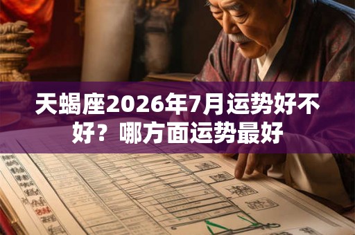 天蝎座2026年7月运势好不好？哪方面运势最好