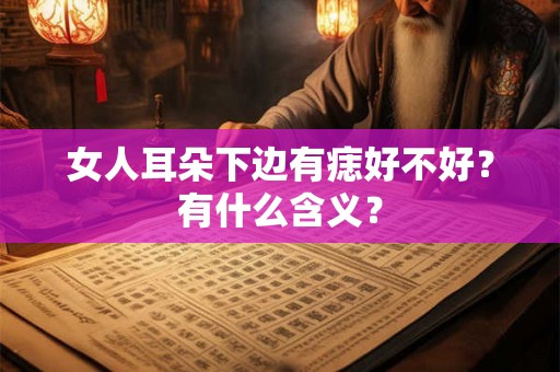 女人耳朵下边有痣好不好？有什么含义？