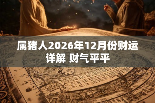 属猪人2026年12月份财运详解 财气平平 属猪人2026年12月份财运详解 财气平平