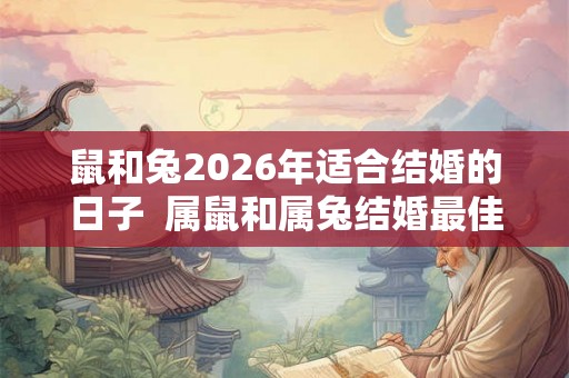 鼠和兔2026年适合结婚的日子  属鼠和属兔结婚最佳吉日