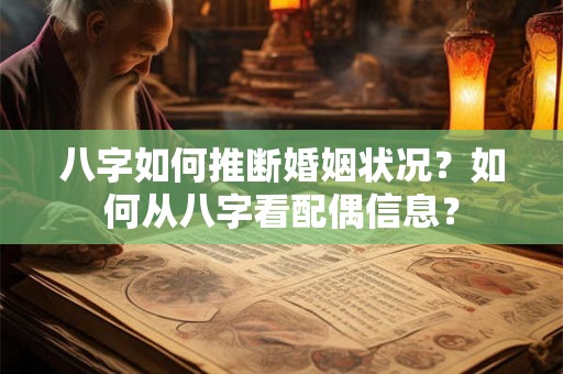 八字如何推断婚姻状况？如何从八字看配偶信息？