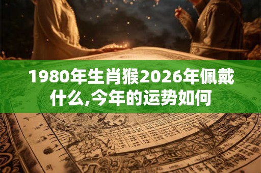 1980年生肖猴2026年佩戴什么,今年的运势如何