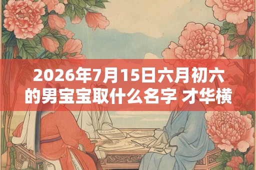 2026年7月15日六月初六的男宝宝取什么名字 才华横溢