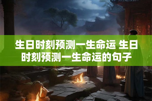 生日时刻预测一生命运 生日时刻预测一生命运的句子