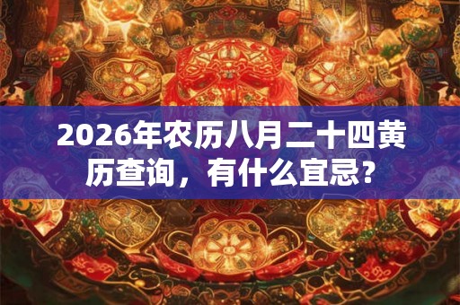 2026年农历八月二十四黄历查询，有什么宜忌？