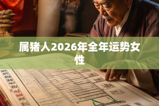 属猪人2026年全年运势女性