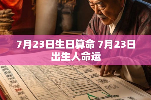 7月23日生日算命 7月23日出生人命运 7月23日生日算命 7月23日出生人命运