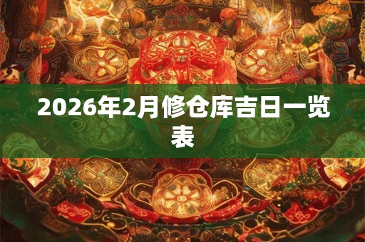 2026年2月修仓库吉日一览表