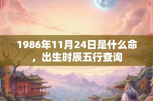 1986年11月24日是什么命，出生时辰五行查询