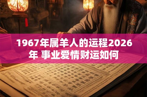 1967年属羊人的运程2026年 事业爱情财运如何