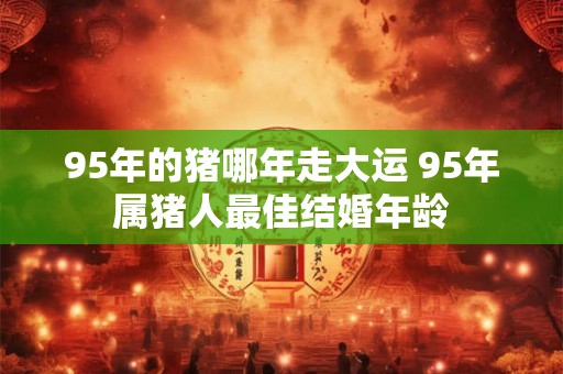 95年的猪哪年走大运 95年属猪人最佳结婚年龄