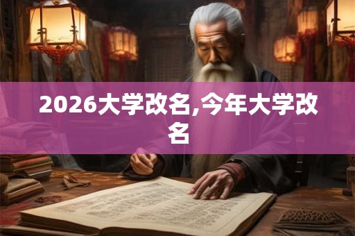 2026大学改名,今年大学改名