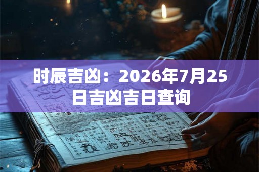 时辰吉凶:2026年7月25日吉凶吉日查询 时辰吉凶:2026年7月25日吉凶吉日查询