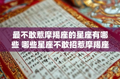 最不敢惹摩羯座的星座有哪些 哪些星座不敢招惹摩羯座