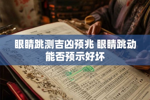 眼睛跳测吉凶预兆 眼睛跳动能否预示好坏 眼睛跳测吉凶预兆 眼睛跳动能否预示好坏