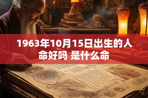 1963年10月15日出生的人命好吗 是什么命