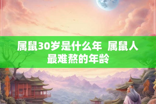 属鼠30岁是什么年 属鼠人最难熬的年龄 属鼠30岁是什么年 属鼠人最难熬的年龄