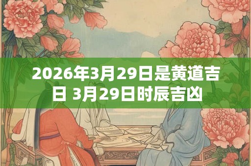 2026年3月29日是黄道吉日 3月29日时辰吉凶 2026年3月29日是黄道吉日 3月29日时辰吉凶
