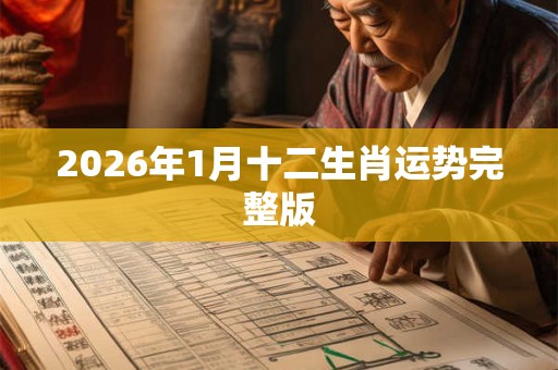 2026年1月十二生肖运势完整版