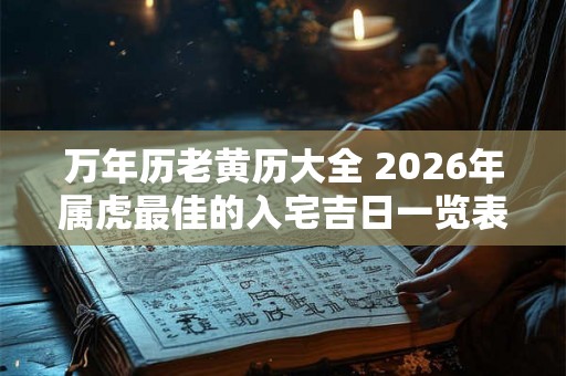 万年历老黄历大全 2026年属虎最佳的入宅吉日一览表