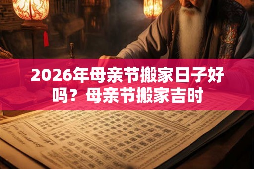 2026年母亲节搬家日子好吗？母亲节搬家吉时