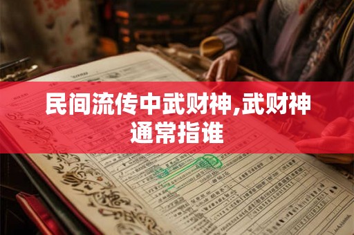 民间流传中武财神,武财神通常指谁