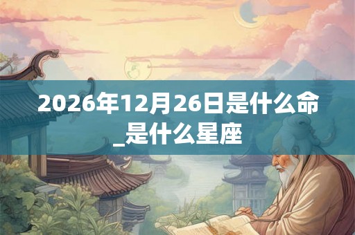 2026年12月26日是什么命_是什么星座