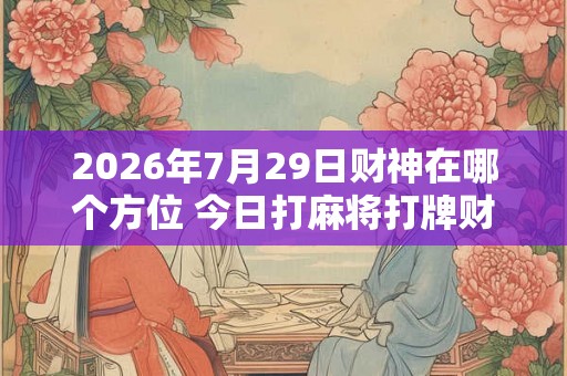 2026年7月29日财神在哪个方位 今日打麻将打牌财神方位