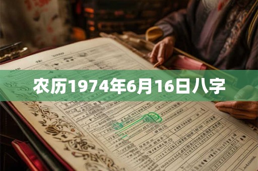 农历1974年6月16日八字