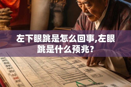 左下眼跳是怎么回事,左眼跳是什么预兆？