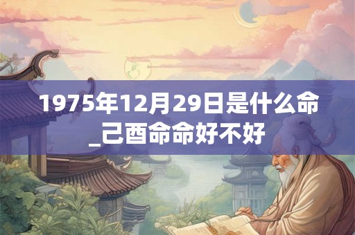 1975年12月29日是什么命_己酉命命好不好