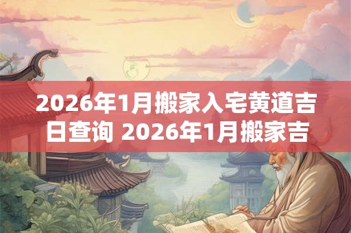 2026年1月搬家入宅黄道吉日查询 2026年1月搬家吉日
