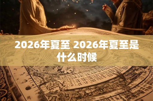 2026年夏至 2026年夏至是什么时候 2026年夏至 2026年夏至是什么时候