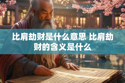 比肩劫财是什么意思 比肩劫财的含义是什么