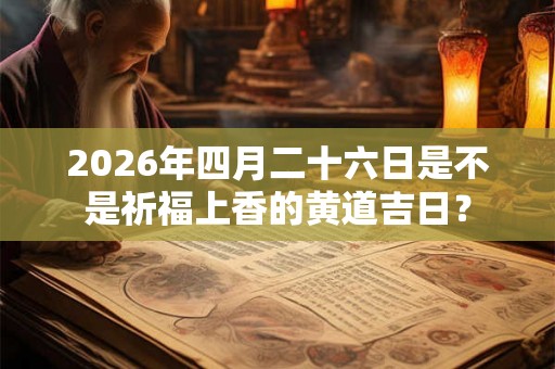 2026年四月二十六日是不是祈福上香的黄道吉日? 2026年四月二十六日是不是祈福上香的黄道吉日?