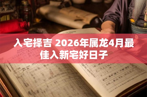 入宅择吉 2026年属龙4月最佳入新宅好日子 入宅择吉 2026年属龙4月最佳入新宅好日子