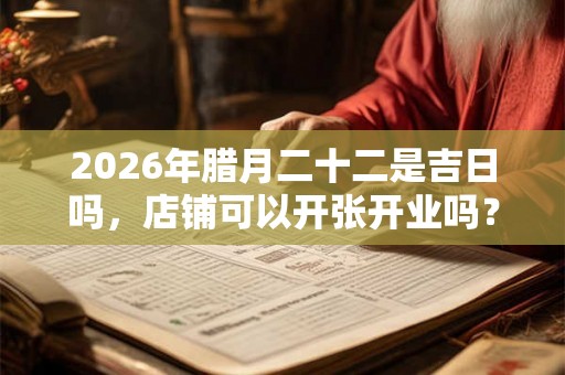 2026年腊月二十二是吉日吗,店铺可以开张开业吗? 2026年腊月二十二是吉日吗,店铺可以开张开业吗?